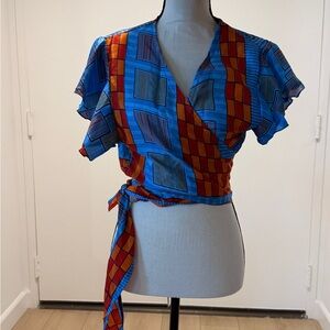Colorful Wrap Top